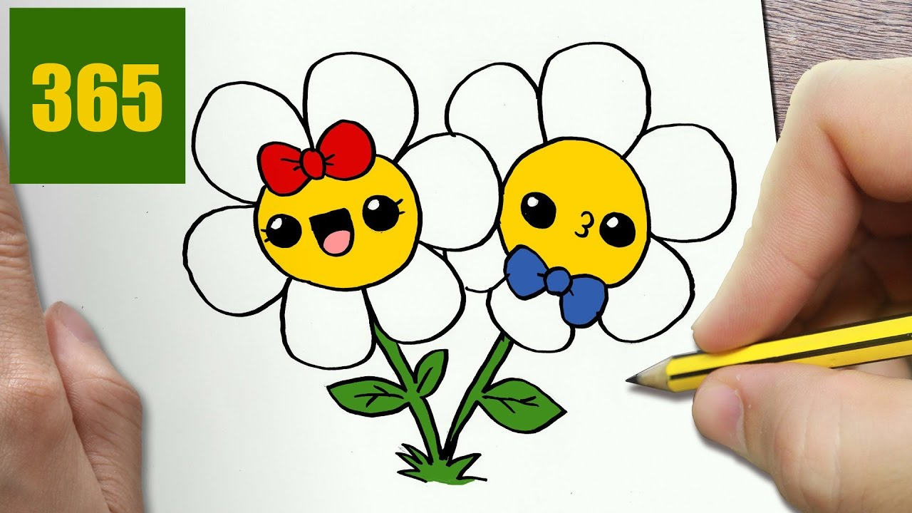 Comment Dessiner Fleurs Kawaii Étape Par Étape - Dessins avec Image Dessin Facile