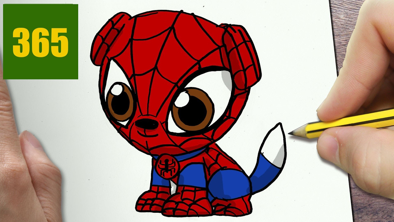 Comment Dessiner Spiderman Chien Kawaii Étape Par Étape pour Dessin A Faire 