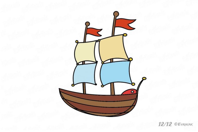 Comment Dessiner Un Bateau À Voile, Étape Par Étape, Avec à Bateau A Dessiner