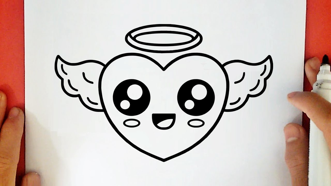 Comment Dessiner Un Coeur Avec Des Ailes Kawaii - intérieur Dessin Nounours Avec Coeur 