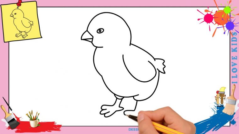 Comment Dessiner Un Poussin Facilement Etape Par Etape tout Poule A Dessiner