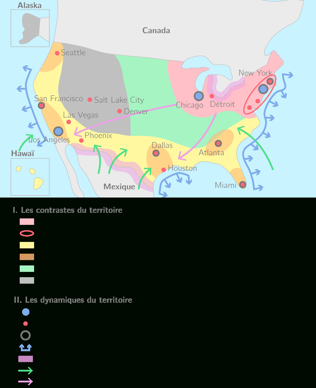 Compléter La Carte De L'Organisation Des Etats-Unis - 4E pour Carte Des Régions Des Etats Unis