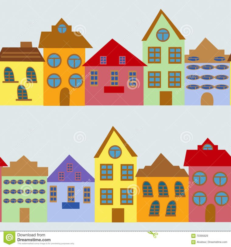 Configuration Sans Joint Avec Des Maisons De Dessin Animé encequiconcerne Dessin De Maisons