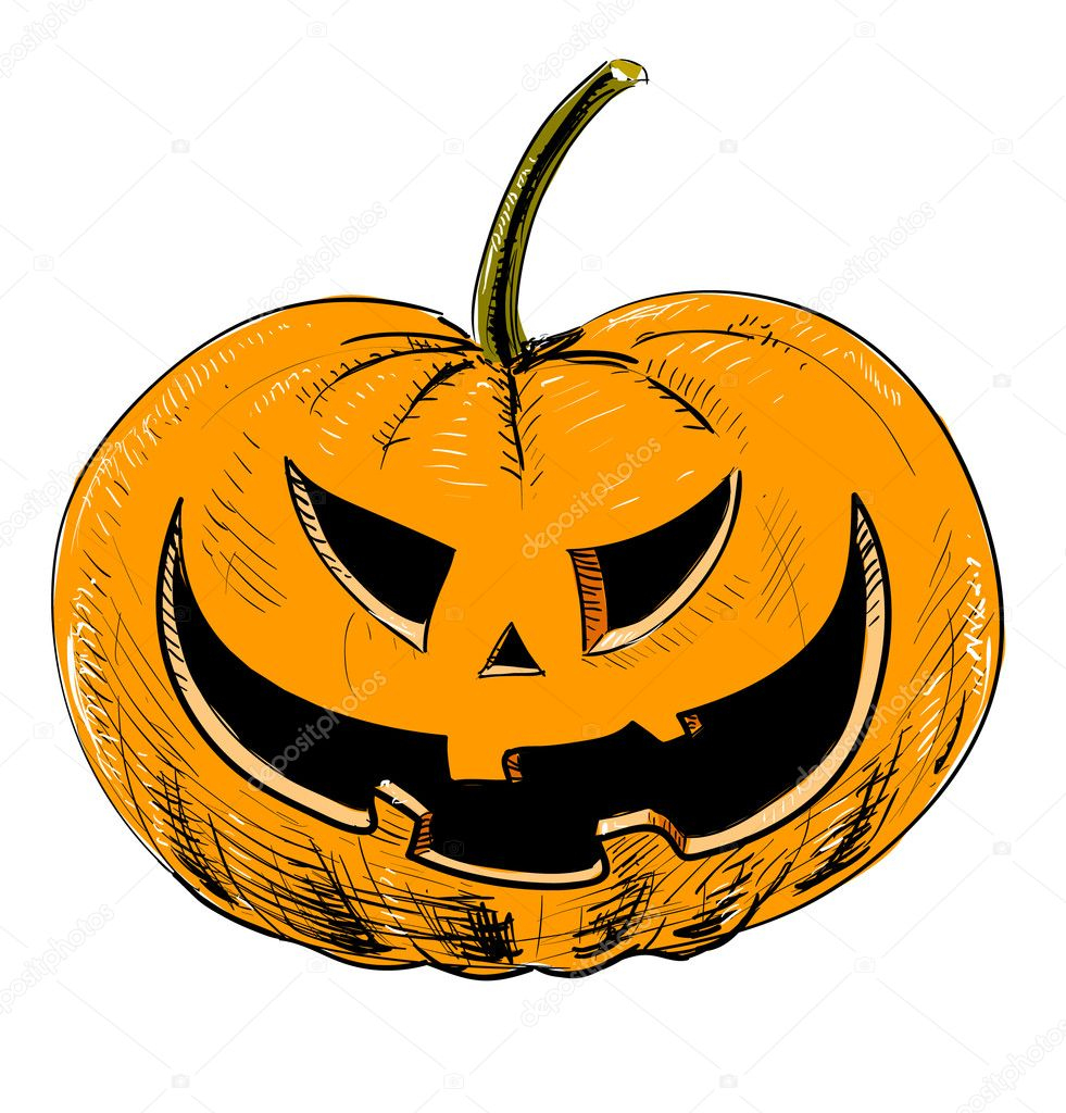 Couleur De La Citrouille D&amp;#039;Halloween — Image Vectorielle tout Dessin Citrouille 