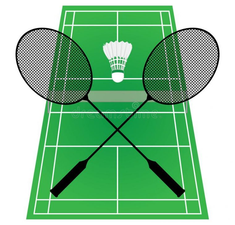 Cour De Badminton Illustration Stock. Illustration Du à Dessin De Badminton