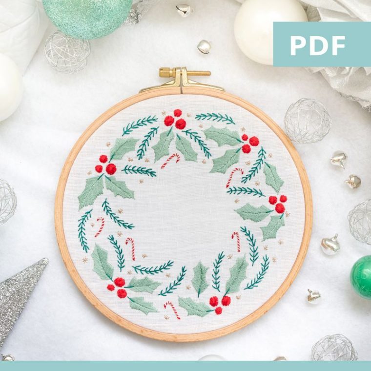 Couronne De Houx – Modèle De Noël – Pdf  Christmas à Modele Couronne