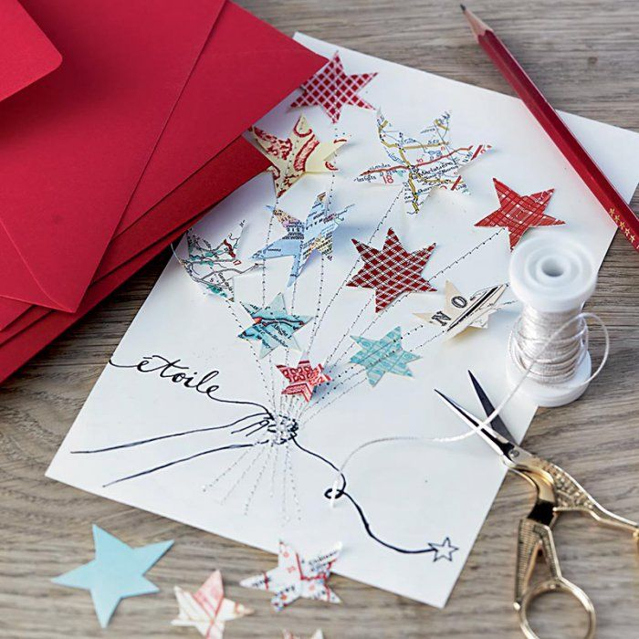 Créer Une Carte De Vœux Étoilée Pour Les Fêtes  Carte De concernant Carte De Noel Maison