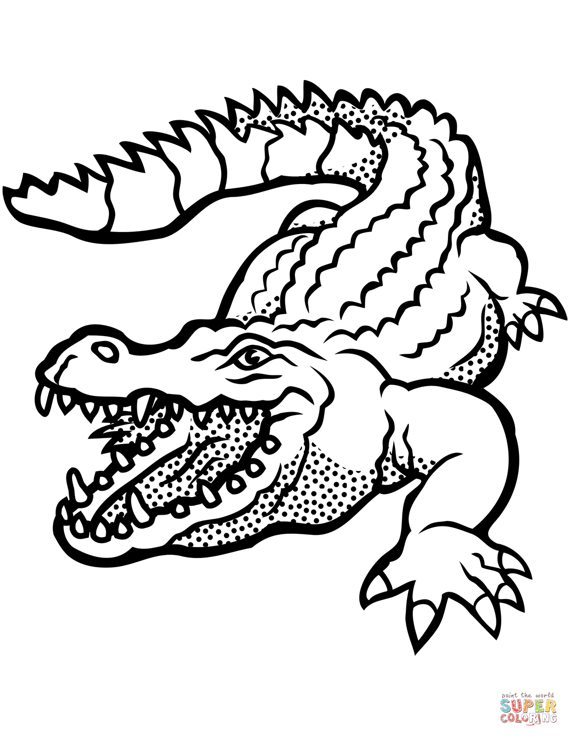 Crocodile With Open Mouth Coloring Page  Free Printable destiné Coloriage Crocodile