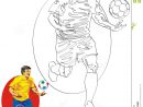 Croquis De Livre De Coloriage : Footballeur Illustration avec Dessin De Footballeur