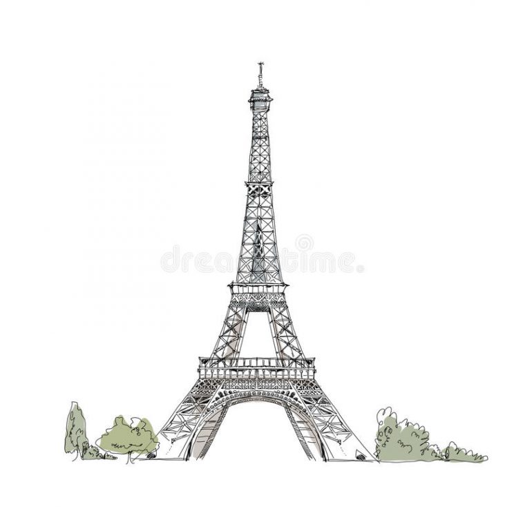 Croquis De Tour Eiffel Stock Illustrations, Vecteurs concernant Croquis Tour Eiffel