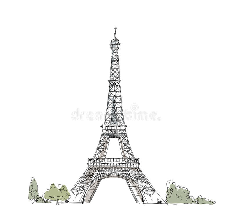 Croquis De Tour Eiffel Stock Illustrations, Vecteurs concernant Croquis Tour Eiffel 