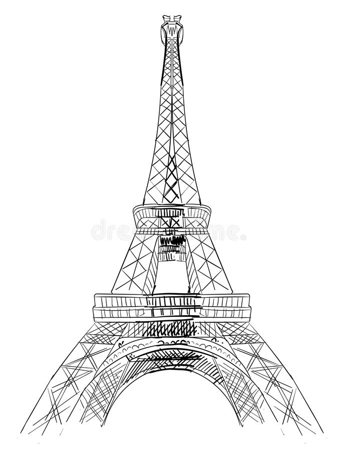 Croquis De Tour Eiffel Stock Illustrations, Vecteurs intérieur Croquis Tour Eiffel 