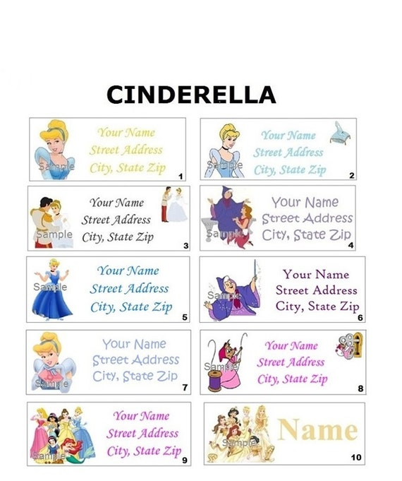 Cute Disney Princess Cinderella Address Party &amp;amp; Name tout Prénom Princesse Disney 