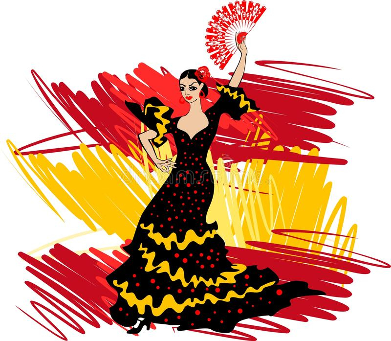 Danseuse Espagnole De Flamenco Dessin  Bailarina Española dedans Flamenco Dessin
