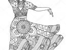 Danseuse Indienne Dans Une Robe À Motifs Image Vectorielle destiné Dessin Indienne
