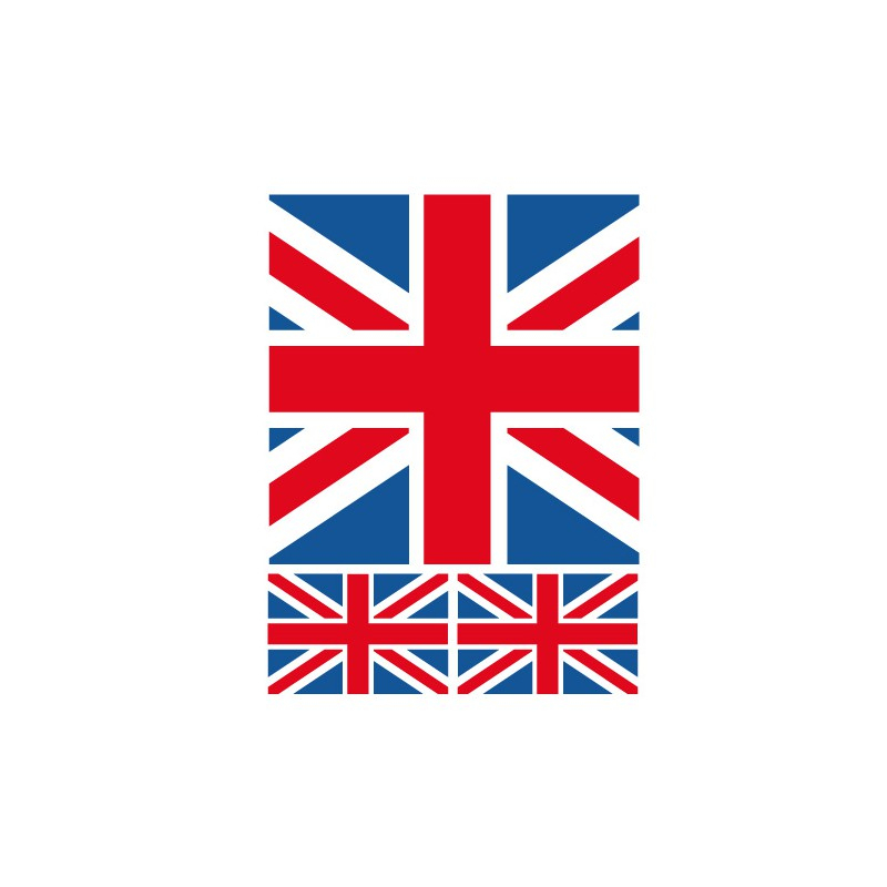 Déco Chambre Ado Style Londres - Kit Stickers Drapeau Anglais à Drapeaux Englais 