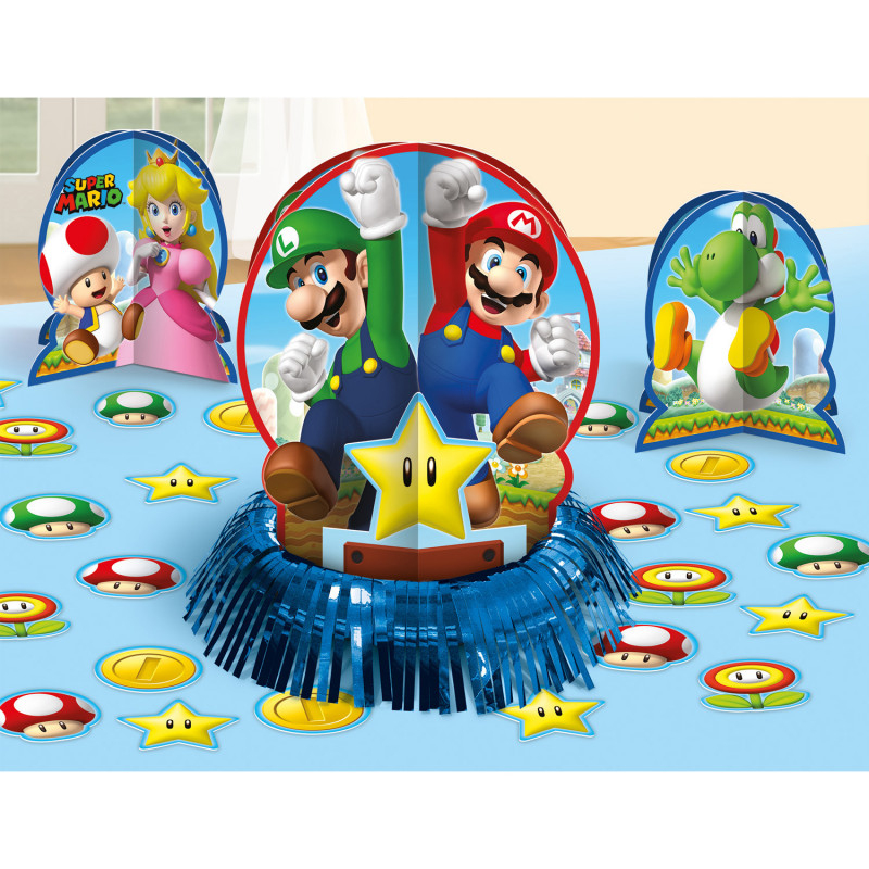 Décoration De Table D'Anniversaire Super Mario En Carton intérieur Bougie Mario Bros