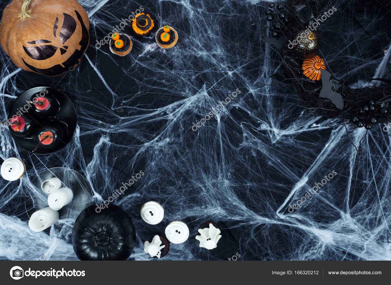 Décorations D'Halloween Et Toile D'Araignée — Photographie pour Halloween Araignée