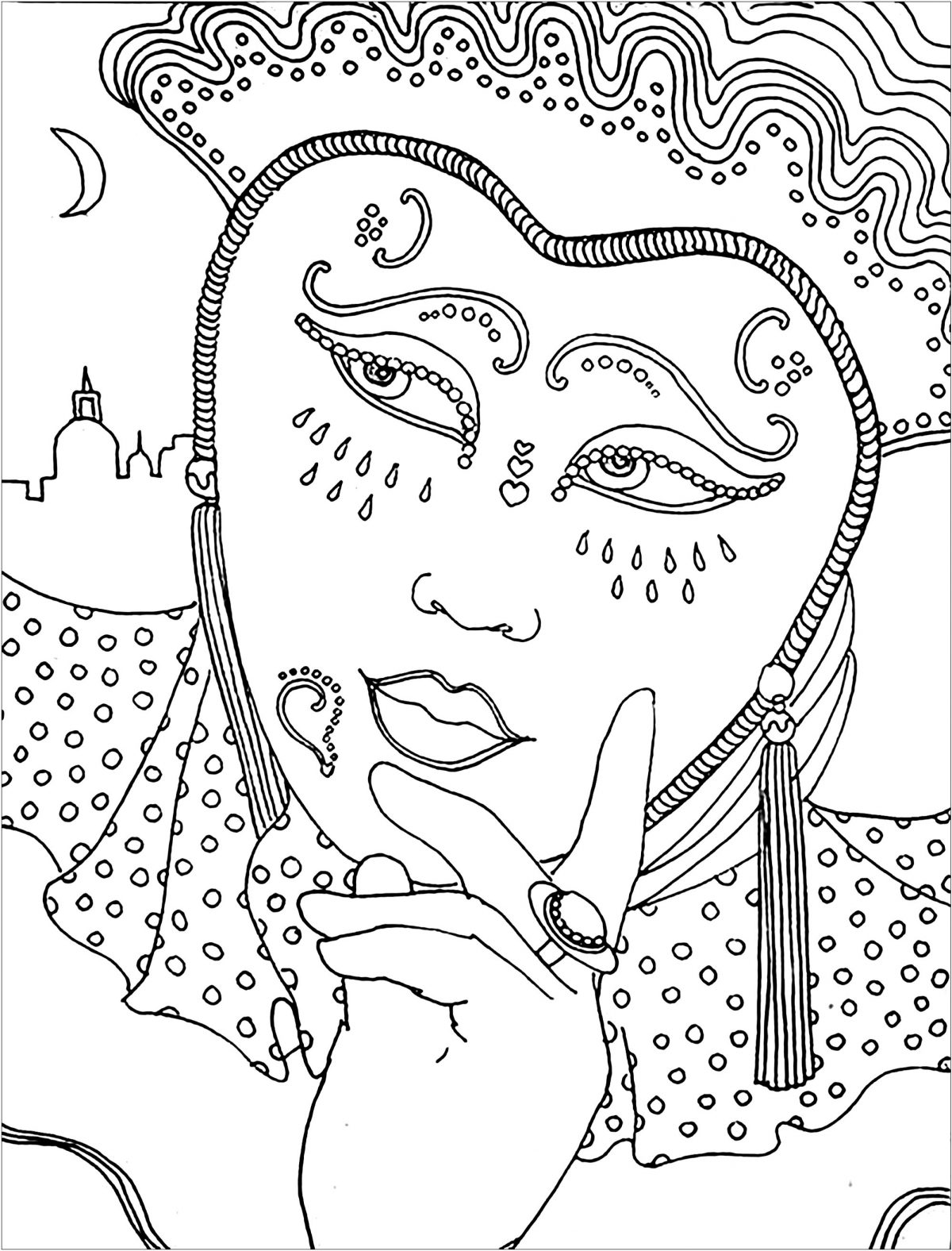 Déguisée Pour Le Carnaval - Coloriage Carnaval intérieur Dessin Carnaval