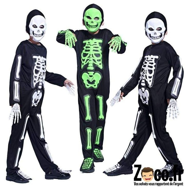 Déguisement Squelette Enfant Pour Halloween  Deguisement intérieur Squelette Pour Enfant 