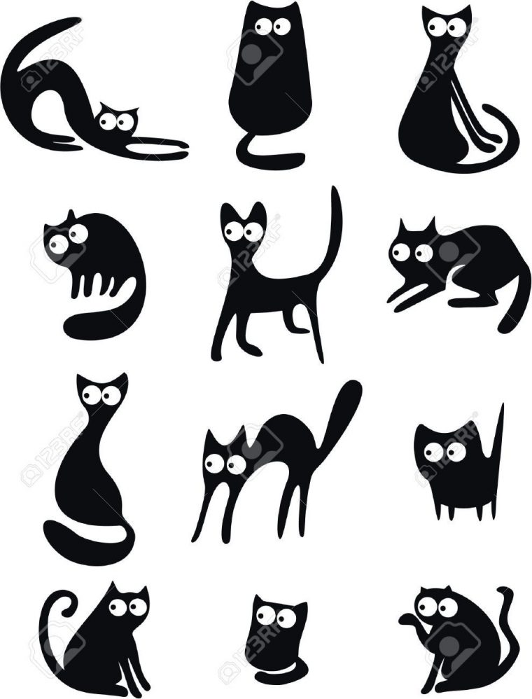 Delightful Dessins De Chats Noirs #9: Silhouettes De Chat pour Dessin Silhouette Chat