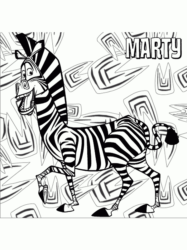 Desenho Marty De Madagascar - Colorir E Aprender dedans Coloriage Madagascar 