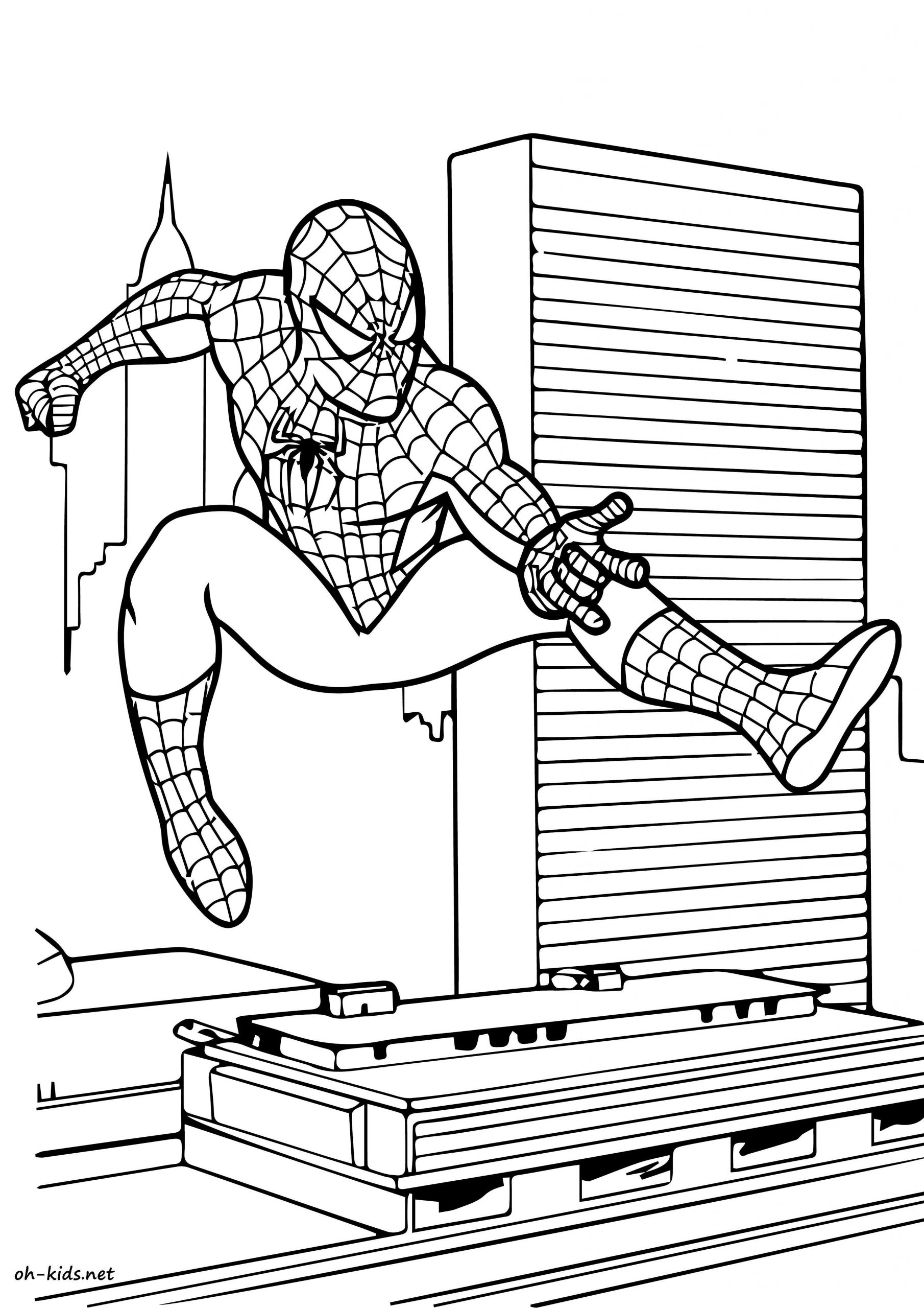 Dessin #834 - Coloriage Spiderman À Imprimer - Oh-Kids tout Spiderman A Colorier 