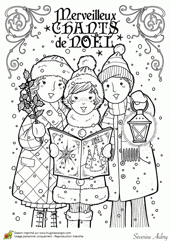 Dessin À Colorier De Chants De Noël, La Couverture Du Livre dedans Livre De Coloriage Enfant