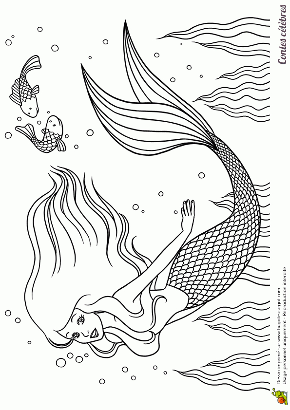 Dessin À Colorier D&amp;#039;Un Conte Célèbre, La Petite Sirène dedans Coloriage A Imprimer Sirene 