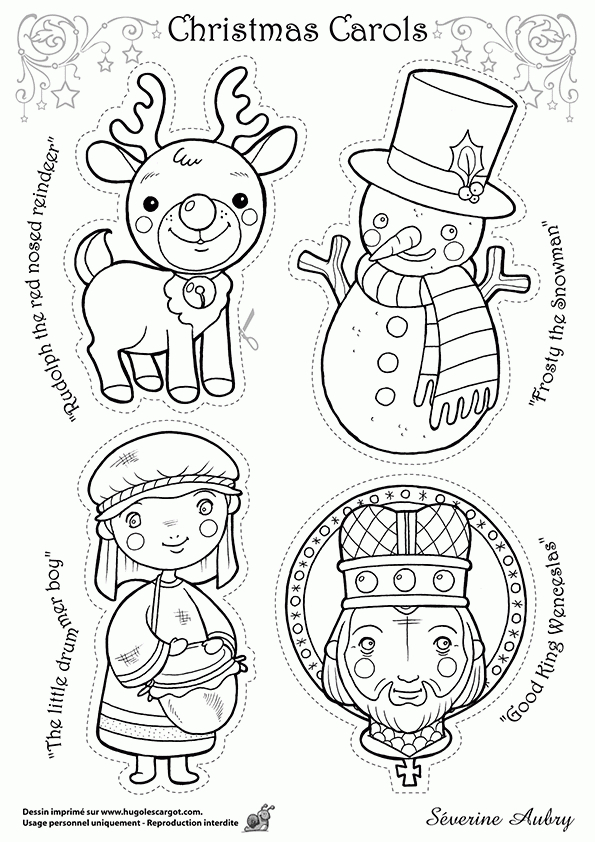 Dessin À Colorier D&amp;#039;Un Des Héros De Noël, Christmas Carols serapportantà Petit Coloriage De Noel 