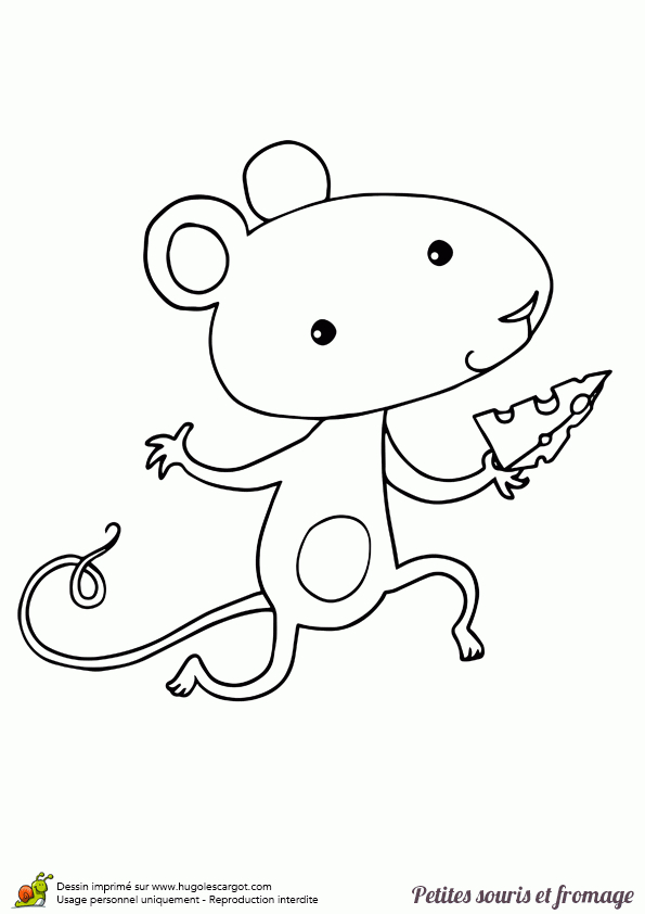 Dessin À Colorier D&amp;#039;Une Souris Et De Son Petit Bout De Fromage serapportantà Dessin De Petite Souris 