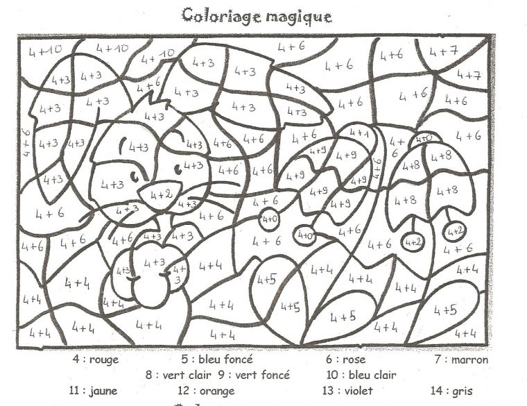 Dessin À Colorier Magique Cm2 Multiplication En Ligne destiné Dessin Magique Multiplication