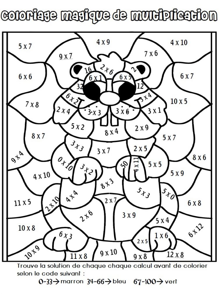 Dessin À Colorier Magique Cm2 Multiplication En Ligne serapportantà Coloriage Magique Pour Cm2