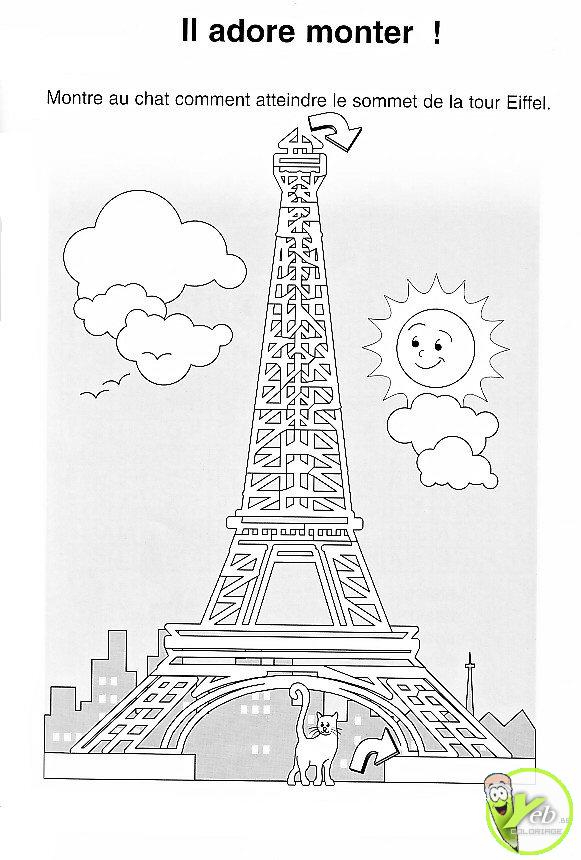 Dessin À Colorier Tour Eiffel Delaunay encequiconcerne Tour Eiffel À Colorier 