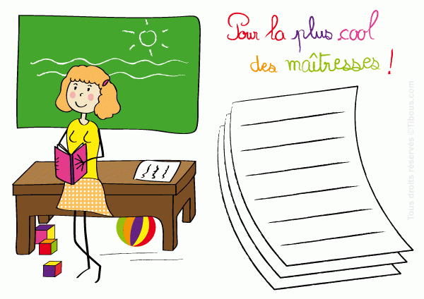 Dessin À Imprimer: Dessin De Maitresse Decole A Imprimer avec Dessin De Maitresse 