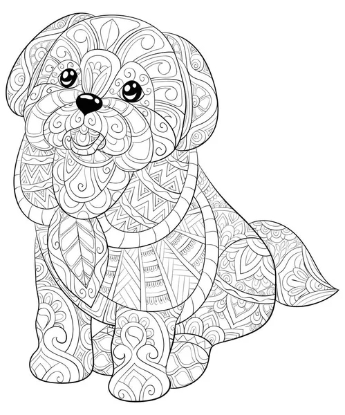 Dessin À Imprimer Mandala Chien  Mandalas Sur Le Theme pour Mandala Chien 