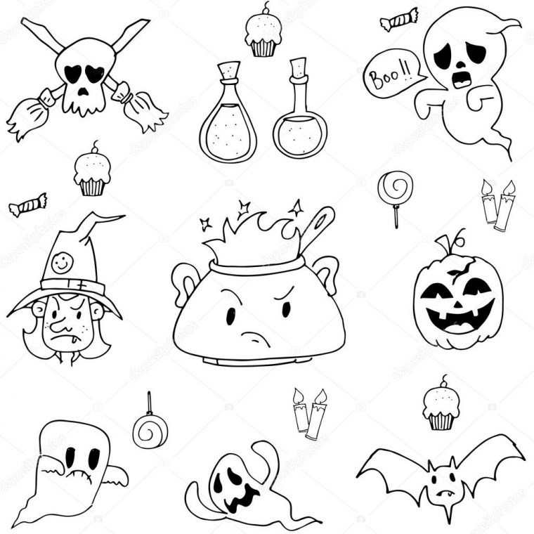 Dessin À La Main Halloween Dans Le Vecteur Doodle Image avec Comment Dessiner Des Dessin D Halloween