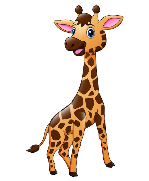Dessin Animé Animal Mignon Bébé Girafe  Vecteur Premium à Dessins Girafe 