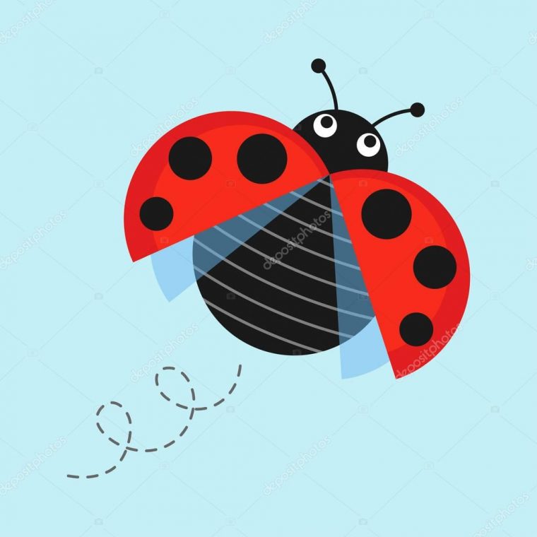 Dessin Animé Coccinelle Volante — Image Vectorielle intérieur Coccinelle Dessin