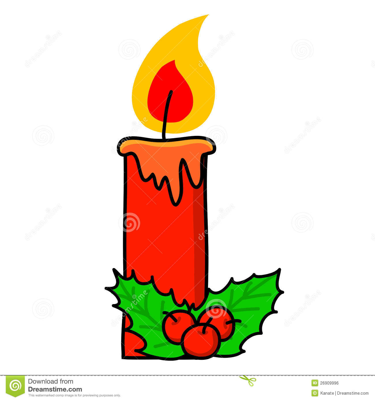 Dessin Animé De Bougie De Noël. Image Libre De Droits dedans Dessin Bougie 