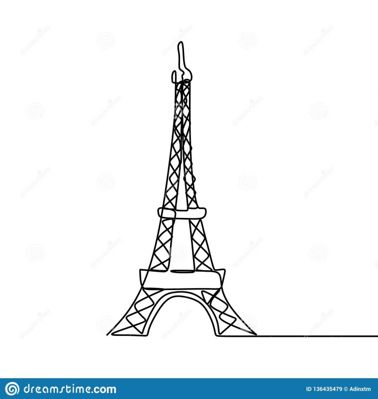 Dessin Au Trait Tour Eiffel Un Illustration De Vecteur pour Dessin Tour Eiffel