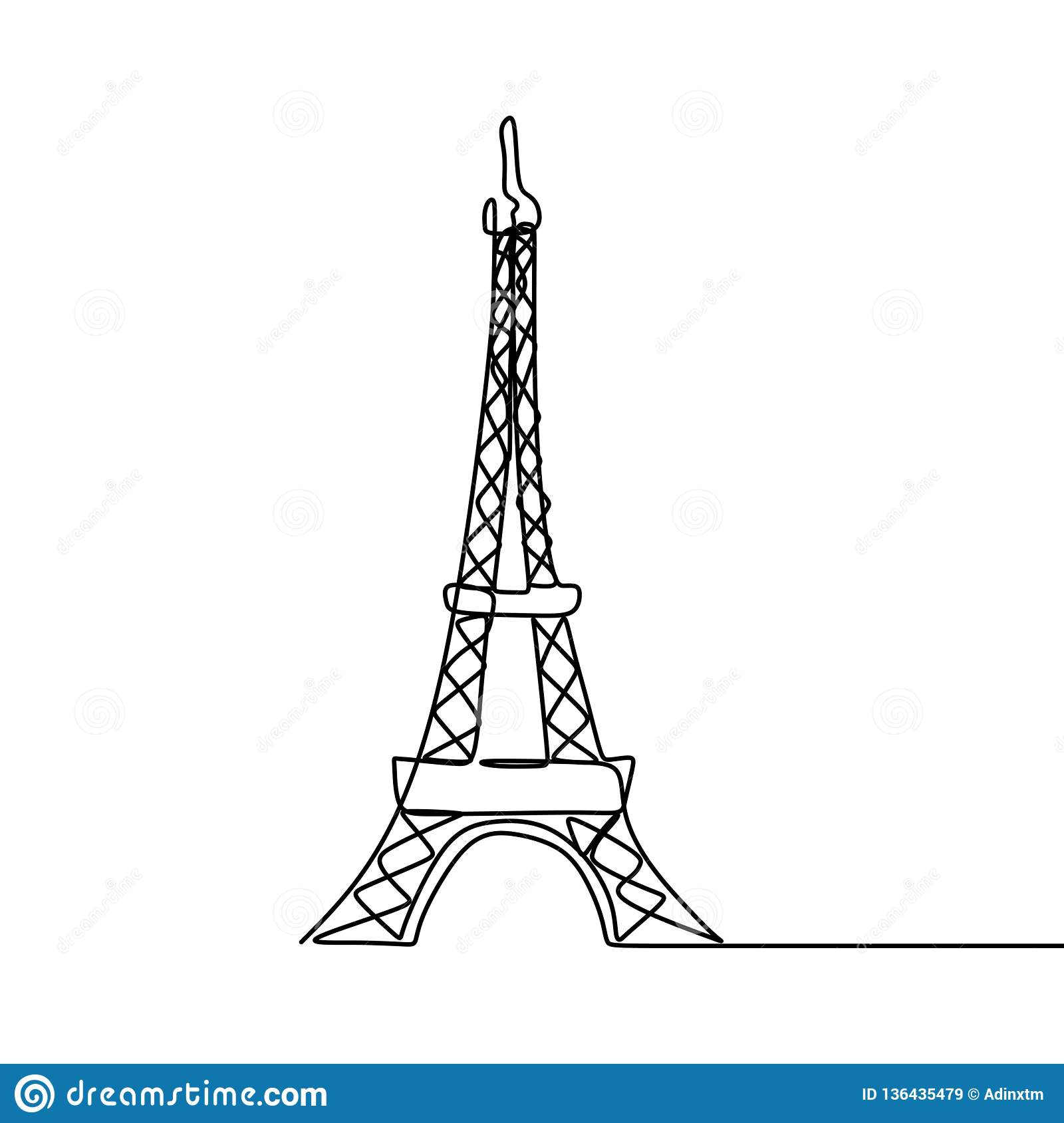 Dessin Au Trait Tour Eiffel Un Illustration De Vecteur pour Dessin Tour Eiffel 