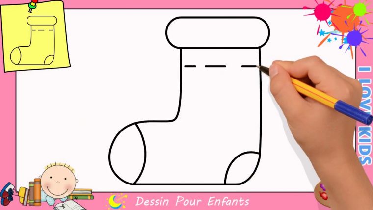 Dessin Chaussette De Noel Facile – Comment Dessiner Une avec Coloriage De Chaussette De Noel