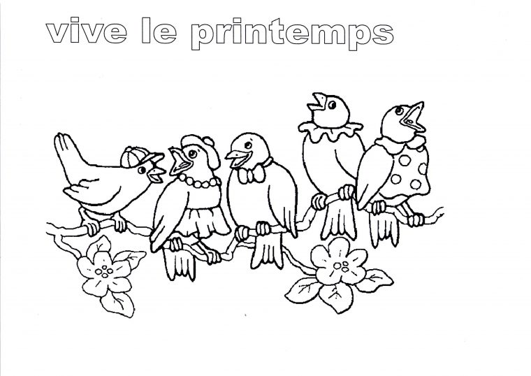 Dessin Codé Sur Le Printemps  Coloriage Printemps à Arbre Printemps Dessin