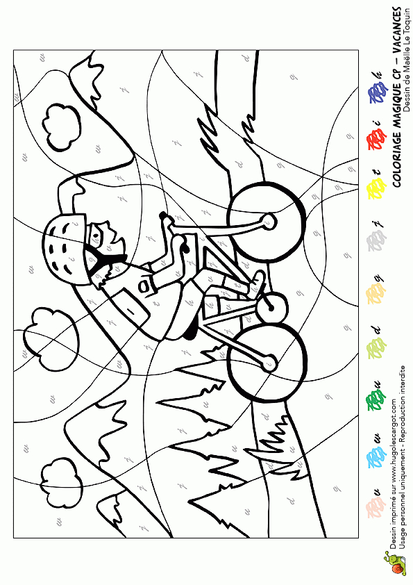 Dessin Coloriage Magique Cp Vacances Et Vélo concernant Coloriage Magique Cp 