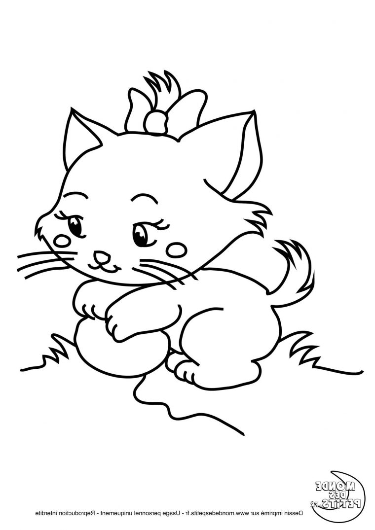 Dessin D'Animaux Trop Mignon A Imprimer Inspirant dedans Coloriage De Chat Mignon A Imprimer