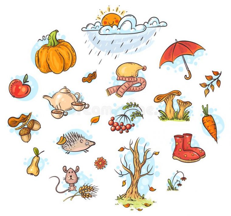 Dessin D'Automne Illustration De Vecteur. Illustration Du destiné Dessin Fruits D Automne