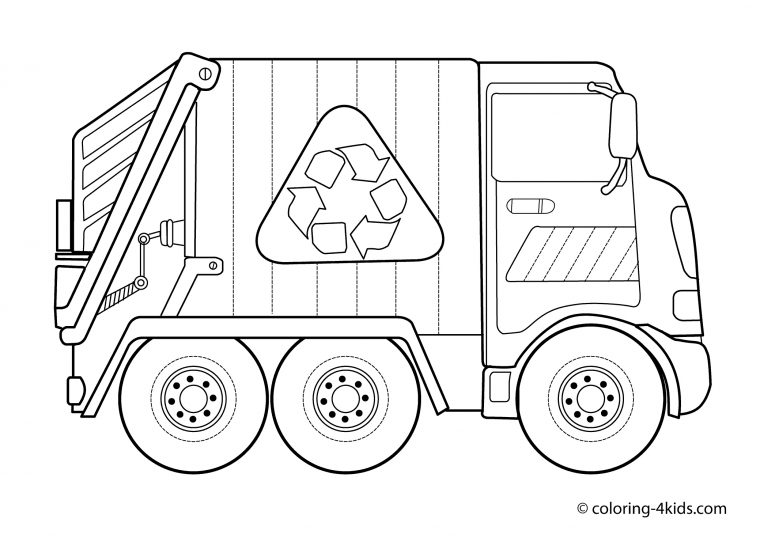 Dessin De Coloriage Camion Poubelle À Imprimer – Cp05474 tout Coloriage De Camion