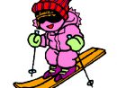 Dessin De Enfant En Train De Skier Colorie Par Membre Non concernant Dessin Skieur