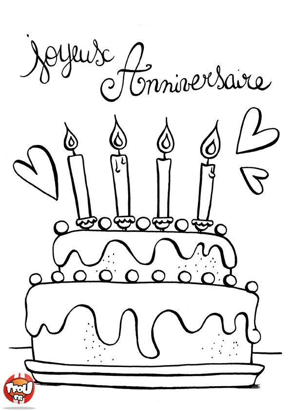 Dessin De Gateau D&amp;#039;Anniversaire 4 Ans Unique Dessin Gâteau dedans Coloriage 4 Ans 